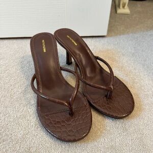 Elegant Brown Heeled Sandals
